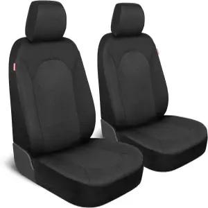 모터 트렌드 블랙 카시트 커버 세트 - 앞좌석 2개 방수 네오프렌 프로텍터 SUV 및 소형 트럭용 자동차
