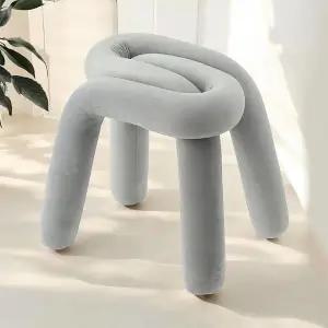 [하프클럽/셀러허브]화장대의자 볼드라인 인테리어 스툴(그레이) 패브릭 화