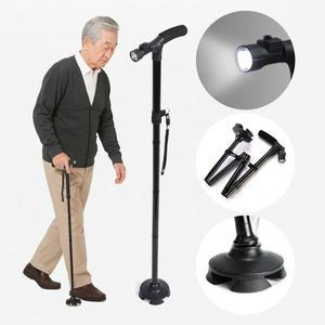 노블민트 접이식 경량 LED 지팡이 네발 보행보조 노인 효도 환자 cane