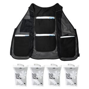 BLK 시원한 아이스 작업 조끼 쿨링 망사 여름 아이스팩 4P