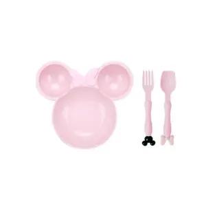 유아 식기 식판 1귀요미식기 핑크 미키 패킹 스푼