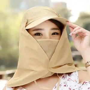 안면 마스크 겸용 선캡 베이지