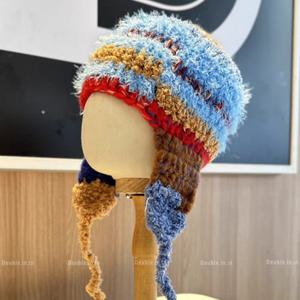 여성 모자 두꺼운 귀달이 스페셜 니트모자 배색 double in ACC0748