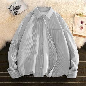 남성 가을 신상 옥스퍼드 줄무늬 긴팔 셔츠 라이트 비즈니스 관리 쉬운 아우터