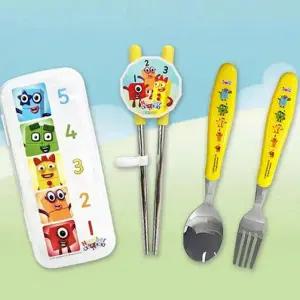 [에이치플러스몰]넘버블록스 무소음 교정 젓가락 풀세트 수저세트