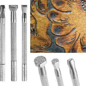 가죽 도장 3팩 작업용 도구 엠보싱 키트 전문 배경