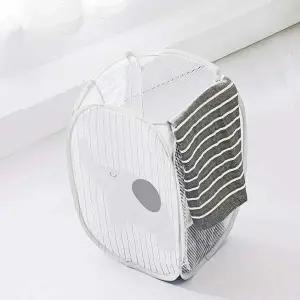 grey SMX837L0 재활용바구니 대용량빨래바구니 매쉬 이동식 세탁물 햄퍼 바구니 접이식