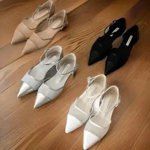 [신상오픈런]여성 이색 메쉬 하이힐 스트랩 저굽 샌들 (32331526)