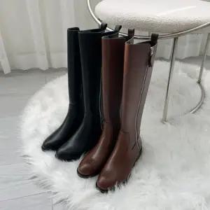 [옷자락]여자 데일리 편안한 합성피혁 니하이 롱부츠