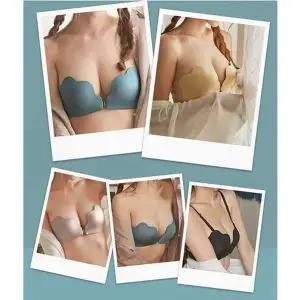 앞채움 오프숄더 브라 고탄력 밴드 노와이어 브래지어 웨딩브라