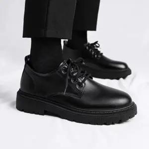 [옷자락]남자 무광 레더 통굽 베이직 클래식 더비슈즈 구두