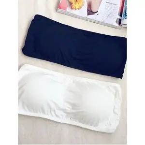 노와이어 튜브탑 브라 신축성 모달원단 브라세트 가슴뽕 속옷