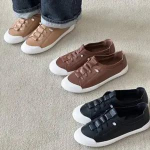 [옷자락]여자 봄가을 데일리 고급 인조가죽 끈 플랫 캐주얼 로우탑 단화