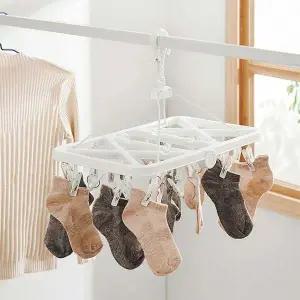 24구 WRU208Z7 양말 건조대 찝게 걸이 옷걸이 빨래 집개 세탁 아기 고리형 속옷 팬티 수건 모자 스카프 건