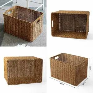라탄짜임 DQF687I8 사각 바구니 44x30cm 인테리어 바스켓