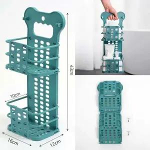 2단 EUU817Q6 벽걸이 접이식 수납바구니 부착식 욕실 주방선반