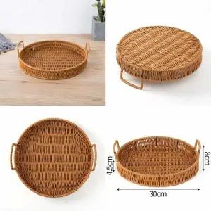 베스트 IET876U0 원형 라탄짜임 트레이 30cm 과일바구니