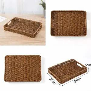 센스 IUN132T3 사각 라탄짜임 트레이 35x25cm 수납바구니