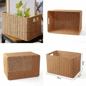 라탄짜임 PPU030G2 사각 바구니 44x30cm 소품바구니