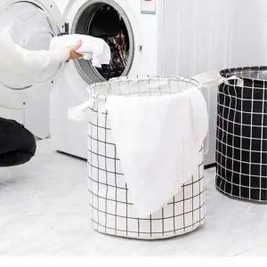 방수원단 XNY368G7 체크 빨래바구니 세탁바구니 빨래통 세탁함