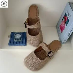 [애슬릿] 메리제인 뮬 발등 버클 블로퍼 발편한 봄