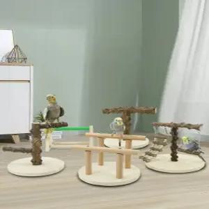 원목 애완조 놀이터 나뭇가지 횃대