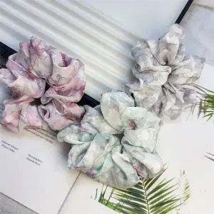 장미 꽃 쉬폰 레이스 헤어곱창 머리끈 곱창 심플 베이직 기본