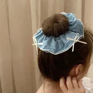 데님 리본 청 하이틴 헤어곱창 머리끈 곱창 심플 베이직 기본