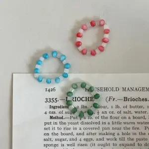 자체제작 자개 크리스탈 유리 비즈 반지 링 우정 커플 고급 조개