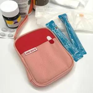 [라일리] Rly 휴대용 비상약 약파우치 핑크 파우치 여행용 구급