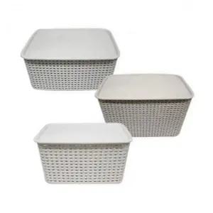 ( )뚜껑 바구니 수납 정리함 사각 바스켓 박스 소 랜덤