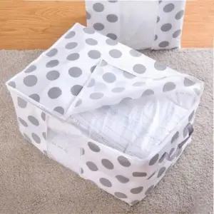 ( )이불 보관백 가로형 땡땡이 손잡이 다용도 옷 정리함