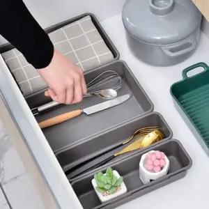 다용도 정리함 8종 세트 수납 칸막이 박스 주방 욕실 소품 정리트레이 서랍 용품 수저