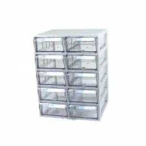 ( )플라스틱 투명 서랍 정리함 서랍형 다용도 수납함 10칸 책상 탁상