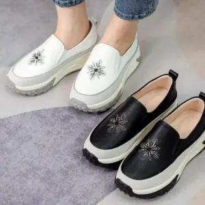 여자 데일리 편안한 청키솔 키높이 슬립온 스니커즈