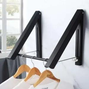 공간활용 XCC692D4 접이식 벽걸이행거 간이 벽 건조대 블랙