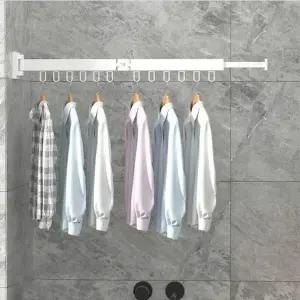 2단 ZRJ352R7 폴딩 벽걸이 빨래건조대 화이트 이불건조대