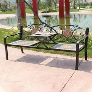 야외 벤치 의자 철제 공원 마당 테이블 스테인리스 카페