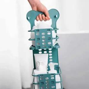 블루 OAO718U0 벽바구니 2단바구니 걸이형수납함 벽걸이수납