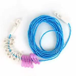 옥상빨래줄 QKJ238B7 마당 빨래줄 집게포함 튼튼한 건조줄 10M