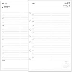 최신 또는 2025-2026 미니 바인더용 일일 플래너 리필 데이 온 원 페이지 2025년 7월부터 2026년 6월까지