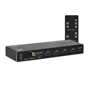4x1 hdmi2.0분배기 4k arc 광케이블 동축 리모컨조작 영상신호분배