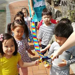가꿈 바깥놀이용 인솔밴드 두줄기차 8인용두8 용두 무지개띠두 기두차 구름두 야외활동손잡이 단체 어린이