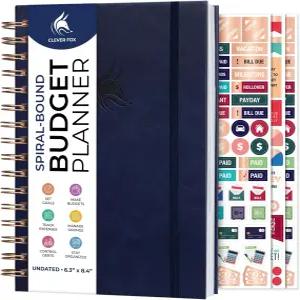 영리한 폭스 예산 계획자 스파이럴 - 비용 추적기 노트 월별 편성자 재무 로그북 및 계정북을 통해 돈을