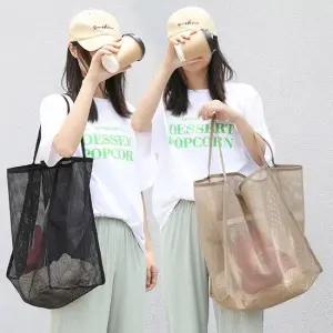 여행가방 캐리어 배낭 메쉬소재 비침 장바구니 숄더백