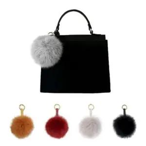 [패션] 열쇠고리 핸드폰장식 리얼 폭스퍼 폼폼이 백참 자동차키링 스트랩 키홀더