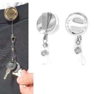 [패션] 컵홀더 키홀더 고리 안전 와이어키홀더 키홀더-똑딱이키 릴 등산용릴 열쇠
