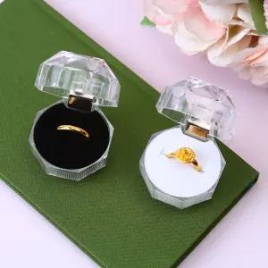 투명 돌반지상자 팔각 아크릴 반지케이스 투명반지케이스 보석상자 솜랑비
