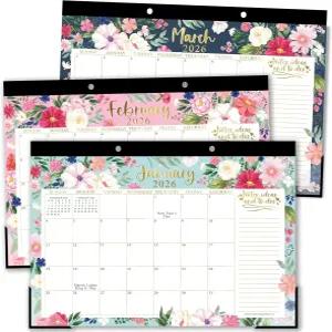 해들리 디자인 대형 책상 달력 2026-2027 - 데스크톱 2026 가정 사무실 및 교실을 위한 18개월 귀여운