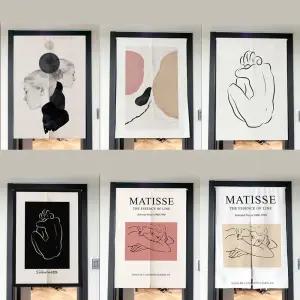 (모던 추상화 라인) 데코 가림막 커튼 (봉포함)가리게 가리개 바란스 린넨포스터 린넨 화넨 커텐